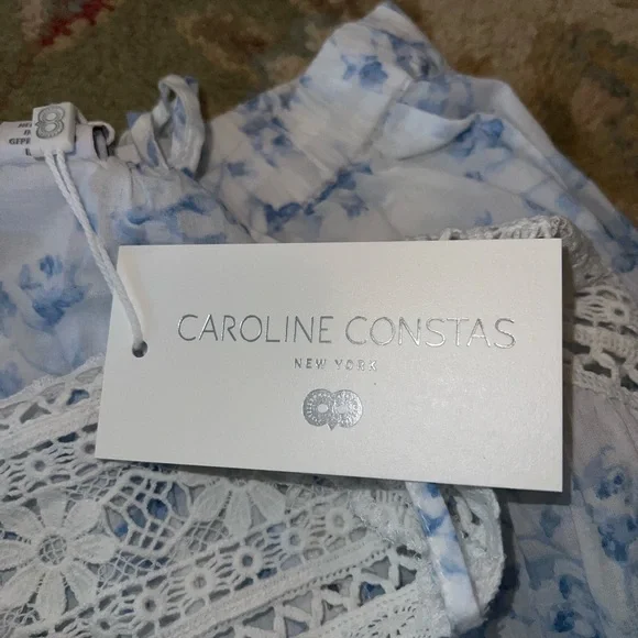 NWT Caroline Constas New York Floral Lace Trim Cami and Shorts Set - Picture 6 of 6